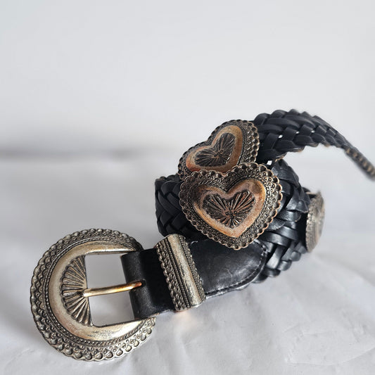 Brighton Heart Concho Woven Leather Belt – small