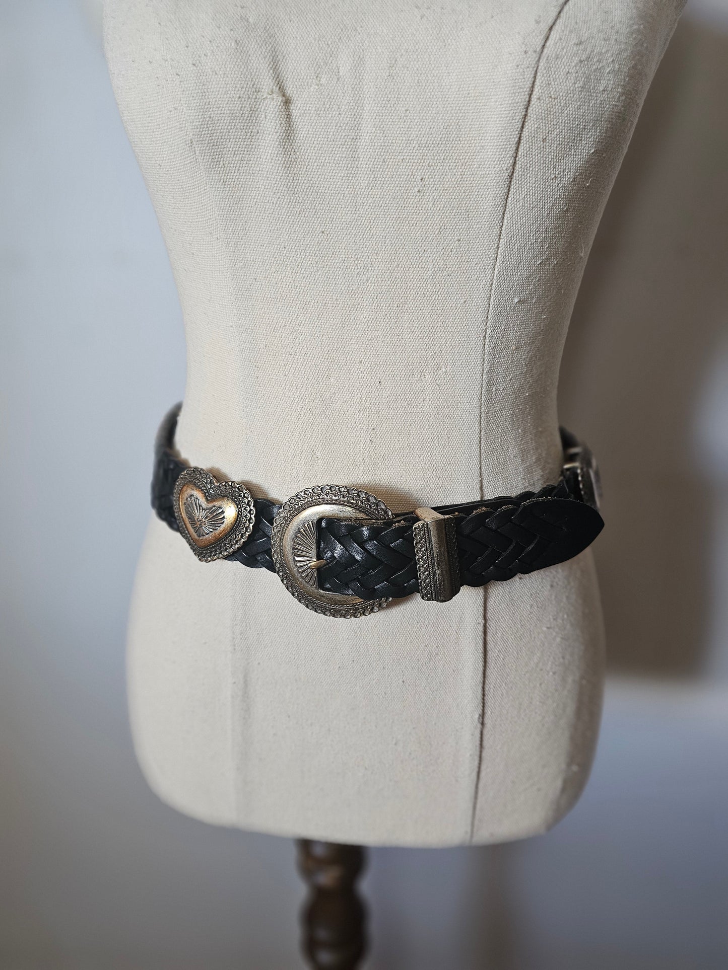 Brighton Heart Concho Woven Leather Belt – small