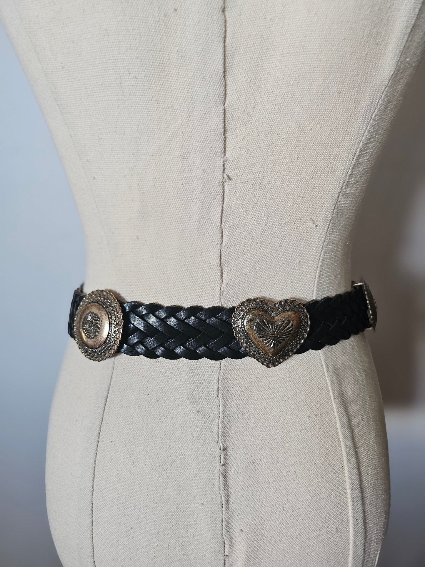 Brighton Heart Concho Woven Leather Belt – small