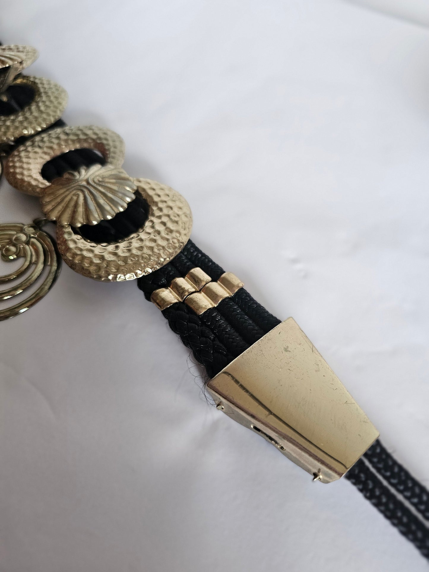 Vintage 80s Gold Disc Statement Belt L