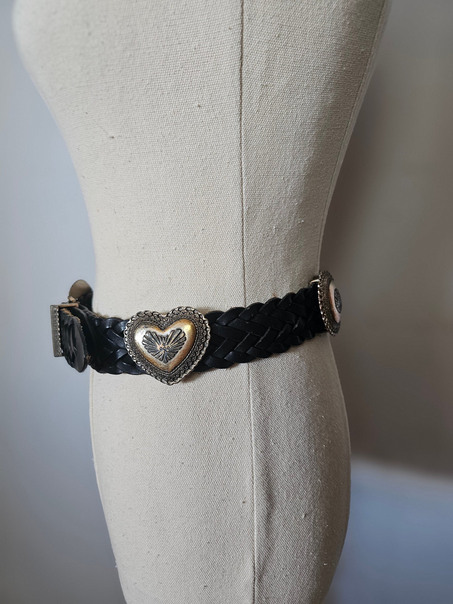 Brighton Heart Concho Woven Leather Belt – small