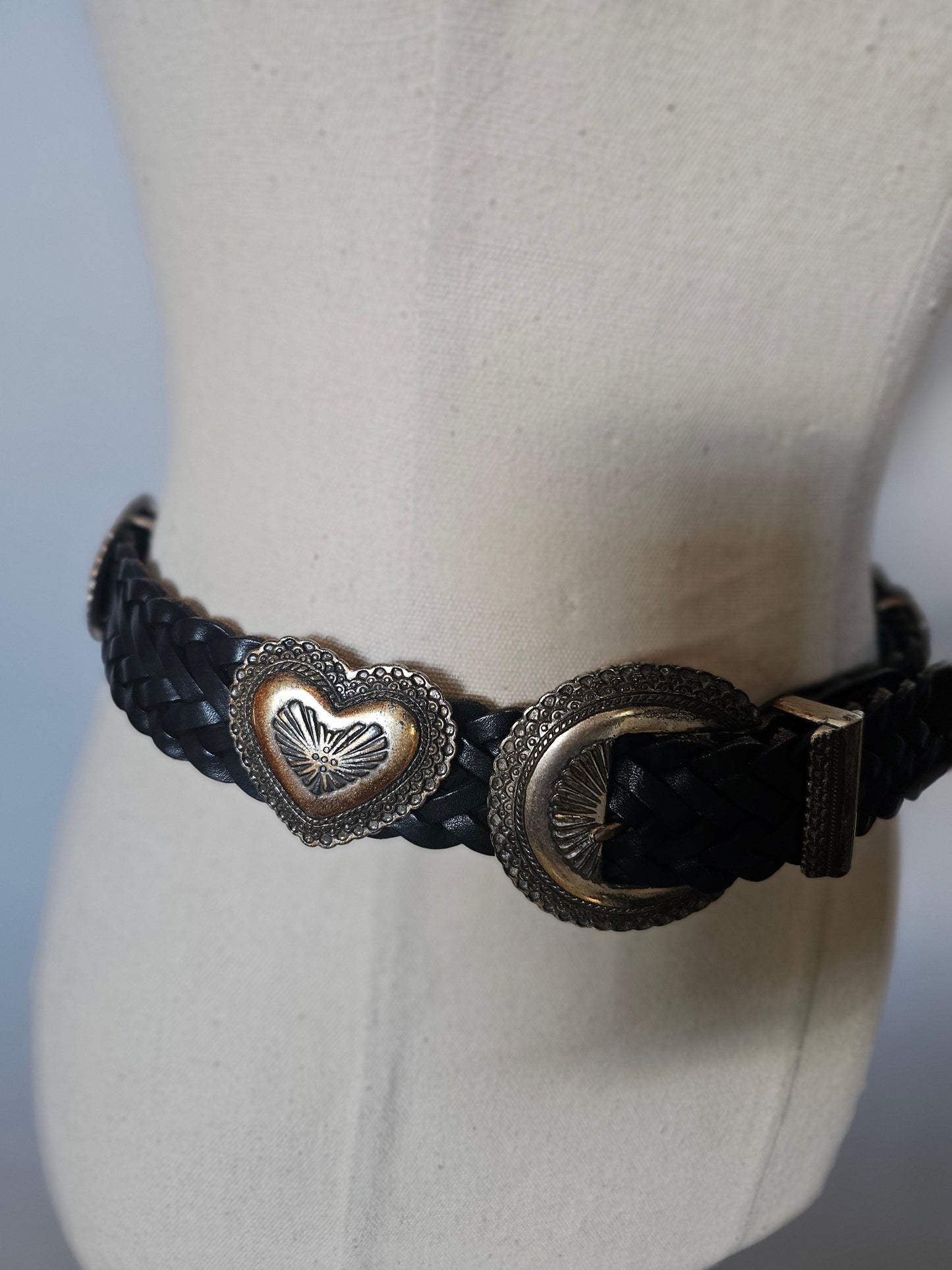 Brighton Heart Concho Woven Leather Belt – small
